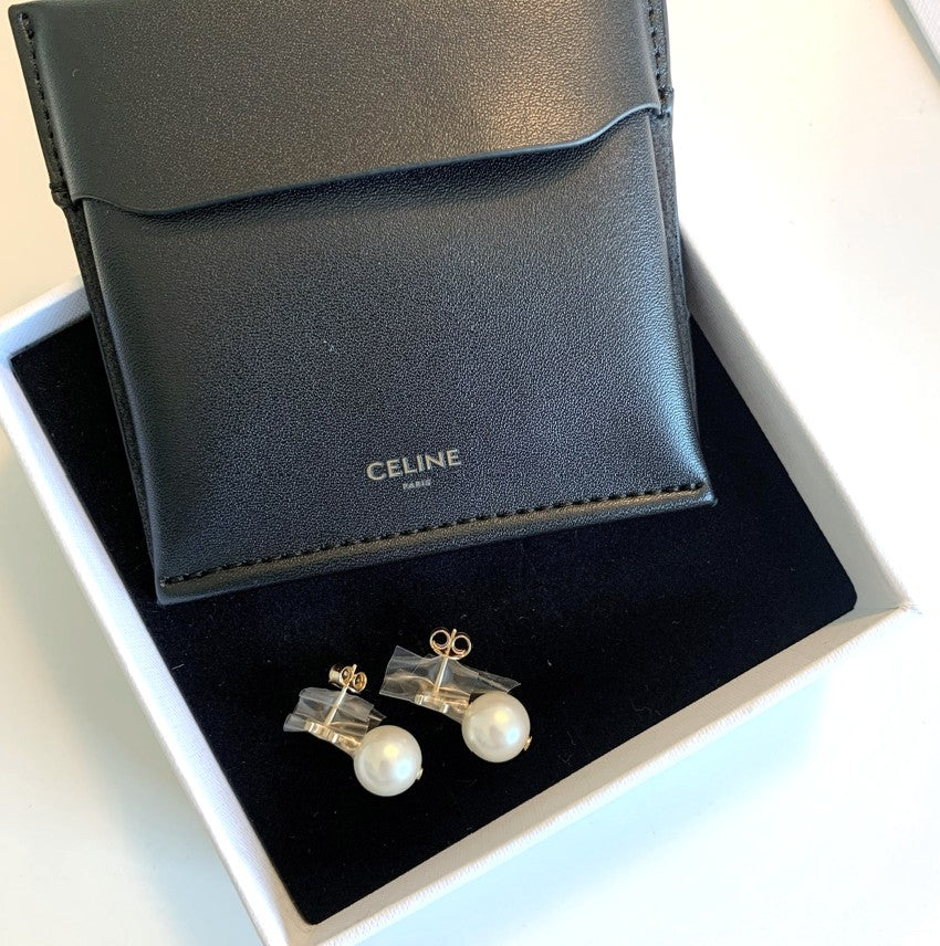 CELINE レ・パール ガラスパールピアス